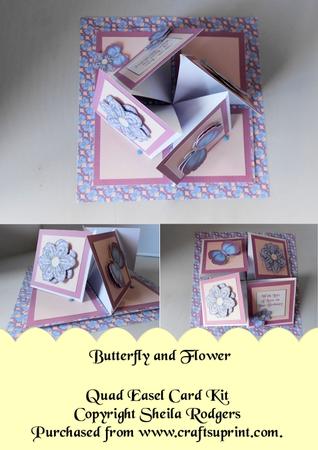Butterfly and Flower Quad Easel Card Kit