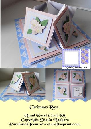 Christmas Rose Quad Easel Card Kit