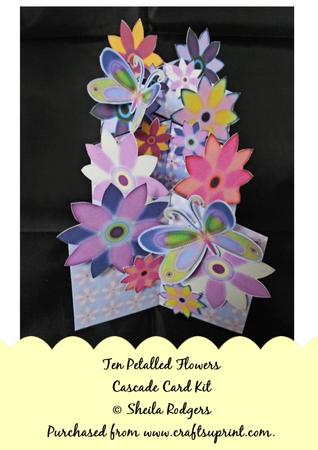 Ten Petalled Flowers Cascade Card Kit
