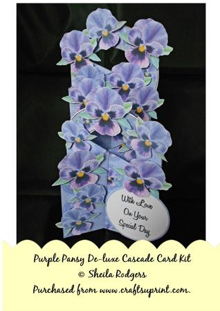Purple Pansy Deluxe Cascade Card Kit