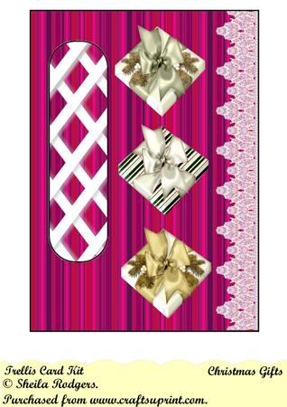 Christmas Gifts Left Trellis Card Kit