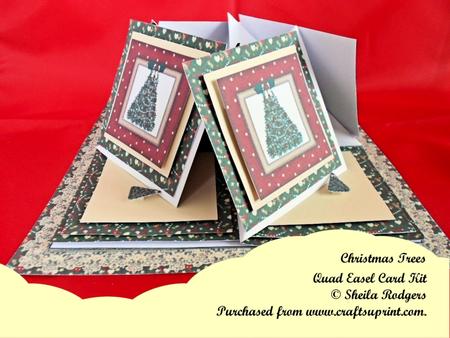 Christmas Trees Quad Easel Card Kit