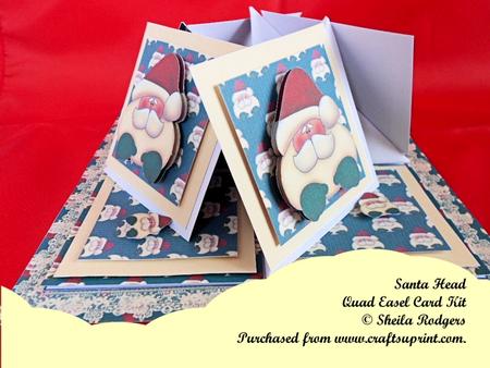 Santa Head Quad Easel Card Kit