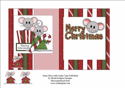 Christmas Mice with Candy Cane