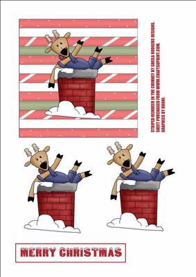 Striped Reindeer in the Chimney