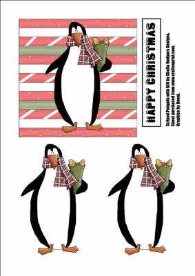 Striped Penguin with Gift