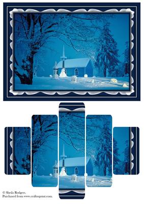 Winter Church Panel Card