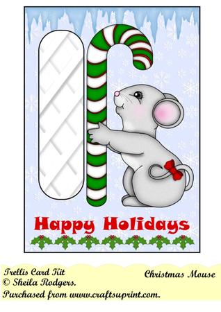 Christmas Mouse Trellis Card Kit