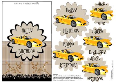 Yellow Porsche Scalloped Over the Edge Pyramid