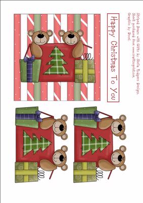 Striped Bears with Gifts