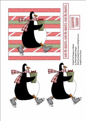 Striped, Fat Penguin on Skates