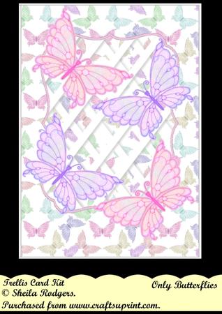 Only Butterflies Trellis Card Kit