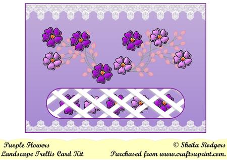 Purple Flowers Landscape Trellis Card