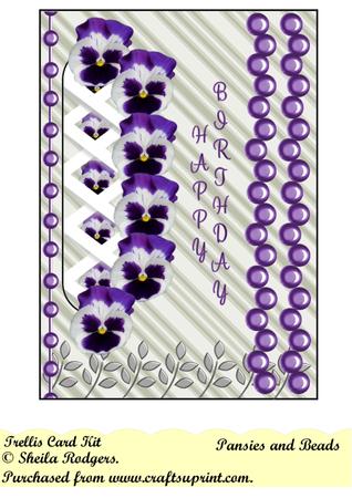 Pansies and Beads Trellis Card Kit