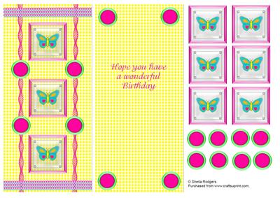 Modern Dl Butterfly Birthday Card