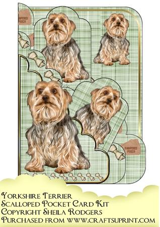 Yorkshire Terrier Scalloped Pocket Card Kit