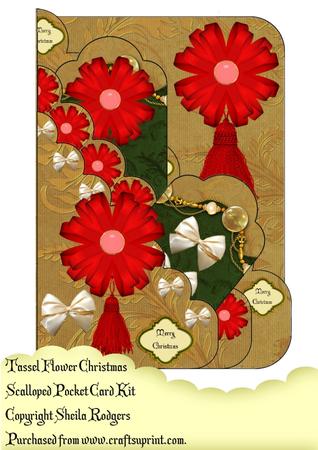 Tassel Flower Christmas Pocket Card Kit
