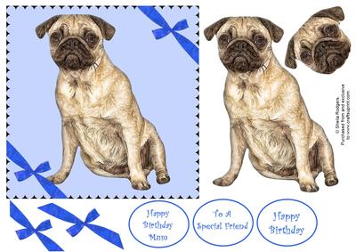 Pug Dog Decoupage