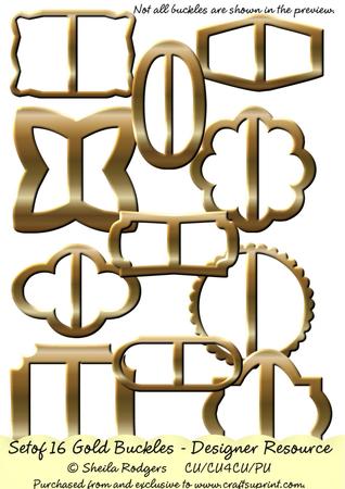 Set of 16 Gold Buckles