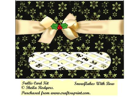 Snowflakes with Bow Trellis Card Kit