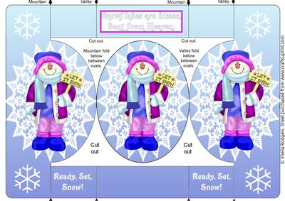 Ready, Set, Snow! Oval Folded Pop Out