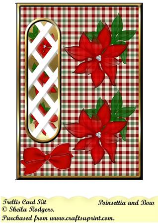 Poinsettia and Bow Trellis Card Kit