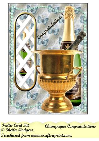 Champagne Congratulations Trellis Card Kit