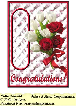 Tulips & Roses Congratulations Trellis/aperture Card