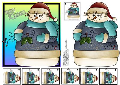 Holly Snowman with Tags