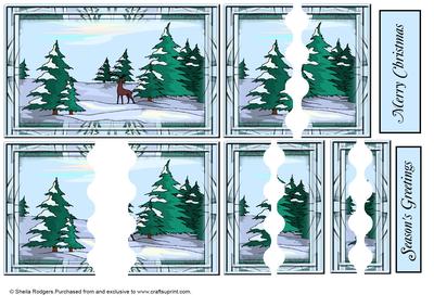 Deer in the Forest Wavy Edge Side Stacker