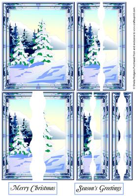 Snowy Fir Trees Wavy Edged Side Stacker