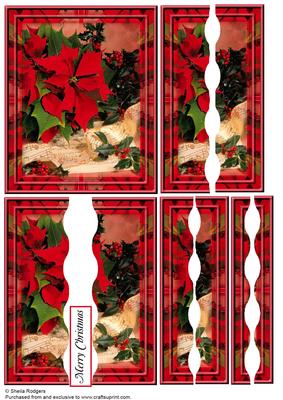 Poinsettia and Music Wavy Edged Stacker