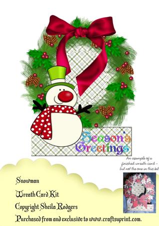 Wreath Card Kit - with Snowman