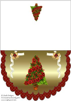 Poinsettia Tree Scalloped Card