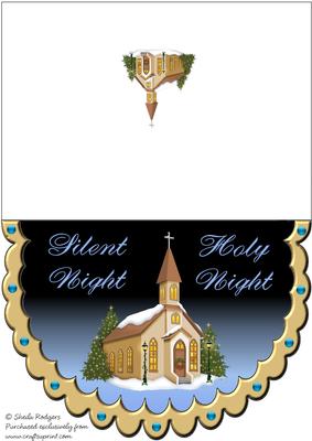 Silent Night, Holy Night Scalloped Card