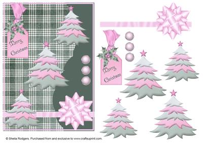Pink Christmas Tree Trio
