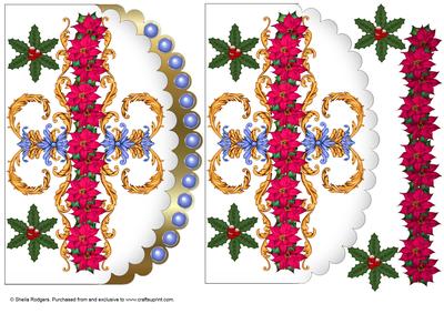 Christmas Design Scalloped Card Front