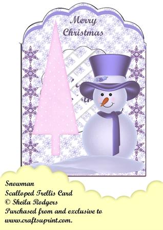 Snowman Scalloped Trellis/aperture Card Kit