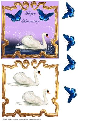 Serene Swan Anniversary Card