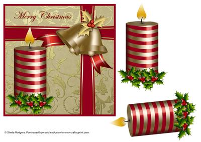 Striped Christmas Candle