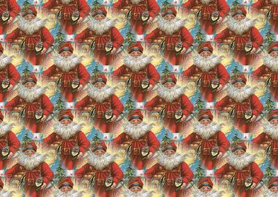 Vintage Santa with Toys Backing Paper