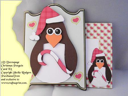 3D Decoupage Christmas Penguin Card Kit