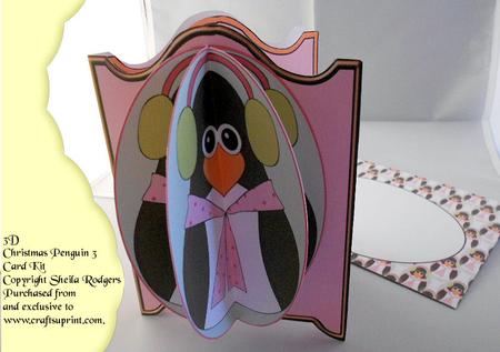3D Christmas Penguin Card Kit 3