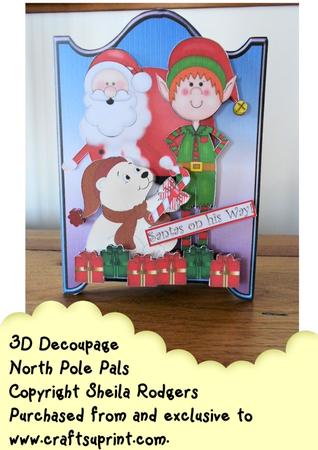 3D North Pole Pals Decoupage Card Kit