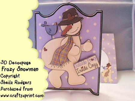 3D Frozy Snowman Decoupage Card Kit