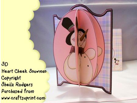 3D Heart Cheek Snowman Card Kit