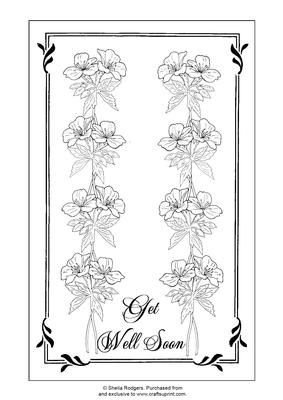 Digital Stamp - Floral Get Well Soon