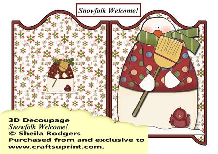 3D Snowfolk Welcome Decoupage Card Kit