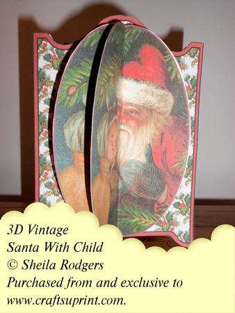 3D Vintage Santa with Child