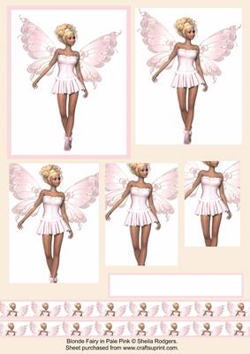 Blonde Fairy in Pale Pink